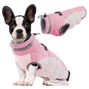 lot 15122 image: Dog Coat Warm Dog Winter Coat Waterproof Dogs Jacket with Harness Built in Reflective Pet Fleece Vest Zip-Up Cold Weather Coats for Small Dogs Turtleneck & Windproof Coats Chihuahua Pink XS - Retail $31