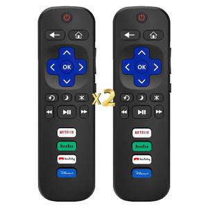 lot 15124 image: (Pack of 2) Compatible with Roku TV Remote Control Replacement, TCL Roku, Hisense, Sharp, Onn Roko, Element, RCA Roko Smart TV Series (No Voice, Not for Ruku-StickBox). 1 Year Warranty. - Retail $8