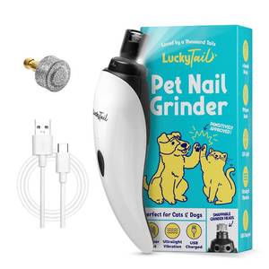 lot 15125 image: Pet Nail Grinder for Dogs and Cats - Super Quiet and Low Vibration Electric Dog Nail Grinder with 2 LED Lights - USB Rechargeable and Cordless - 2 Speeds - Small to Large Pets - Retail $40