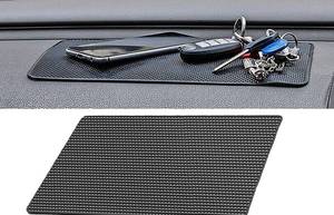 lot 15146 image: Car Dashboard Anti-Slip Pad, Non-Slip Sticky Washable Rubber Dash Mat, Universal Car Dashboard Accessories for Cell Phones, Sunglass, Electronic Devices, Decorations (Black) - Retail $6