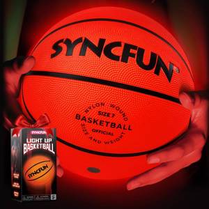 lot 15165 image: Glow in The Dark Basketball Size 7, Light Up Basketball for Night Games, Cool Birthday Gift for Boys Age 7-12, Teen Outdoor Sports Toy - Retail $25