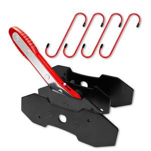 lot 15167 image: Brake Caliper Compression Tool, Caliper Piston Compressor Tool with Brake Pad Spreader Includes 2 Large Press Plates & 4 Brake Caliper Hangers for Automotive Disc Brake Repair (Red) - Retail $18