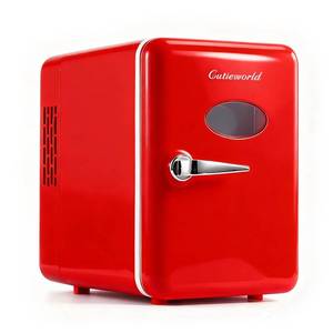 lot 15187 image: Mini Beverage Fridge for Office, Red - Retail $50
