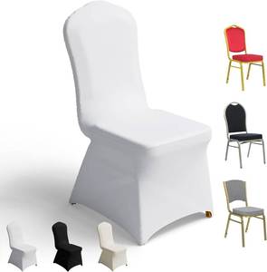 lot 311154 image: Retails for $175 Zdada 150 PCS Banquet Chair Covers for Wedding Universal Polyester Spandex Chair Cover Stretch Slipcovers for Party Dining Flat-Front Chair (White)