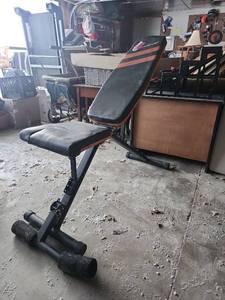lot 18539 image: Marcy Adjustable Weight Bench with Leg Developer