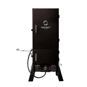 lot 18540 image: Masterbuilt 2-Door 4-Rack Dual Fuel Charcoal Propane BBQ Smoker Black