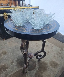 lot 18551 image: Decorative Glass Candle Bowls with Marble Table