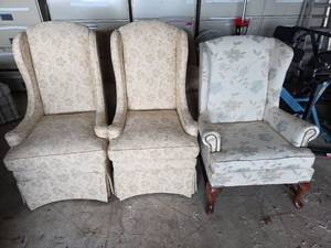 lot 18558 image: Wing Back Style Chairs - Set of 3