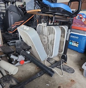 lot 18567 image: Assorted Lot W Fans, Butane, Step Stool, and More