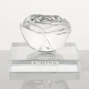 lot 7228 image: Engagement Gifts for Couples, Crystal Rose Wedding Decoration Gifts for Newly Engaged, Best Bride & Groom Decorations Souvenir Gift Ideas (3.93 x 3.93 Inch