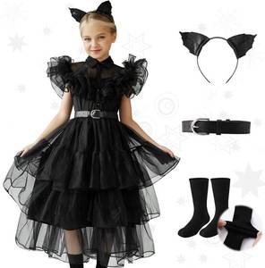 lot 7237 image: Halloween Costumes for Girls Black Girls Dress Halloween Cosplay Party Dress 4-6Y