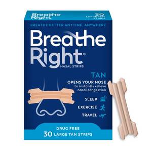 lot 7248 image: Lot of 2, Breathe Right Nasal Strips, Tan, 30 CT, Large