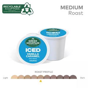 lot 7261 image: Green Mountain Coffee Roasters Brew Over Ice Vanilla Caramel Coffee, Keurig  K-Cup  Pods, Medium Roast, 24 Count