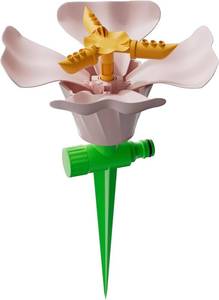 lot 7286 image: Rotating Flower Garden Sprinkler for Yard, Adjustable Spray Modes, Large Area Coverage, Easy Hose Connection, Red, Pink