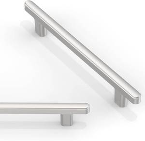 lot 7303 image: 10 Pack Brushed Satin Nickel Cabinet Pulls 5 Inch(128mm) Kitchen Cabinet Handles Solid Zinc Alloy Cabinet Hardware Drawer Pulls
