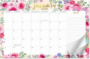 lot 7320 image: S&O Watercolor Floral 2026 Large Desk Calendar - Tear-Away Table Calendar through December 2026 - Desktop Blotter - Academic Desk Planner - Desk Pad Large - 11x17in