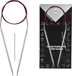 lot 7372 image: 4.0mm Round Knitting Needle, 80cm32in LongUS6 Seam Smooth, Rope Free from tangles, Suitable for Various DIY Projects Such as Weaving Scarves and Blankets.