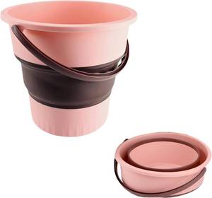lot 7395 image: Small Collapsible Bucket 1.3 Gallon (5L) for House Cleaning, Camping, car Washing, ice Bucket and More - Lightweight and Portable Collapsible
