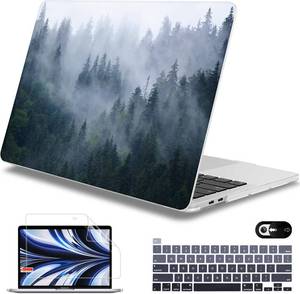 lot 8013 image: Mektron for MacBook Pro 13-inch Case 2022 2021 2020 Release A2338 M2 M1 A2289 A2251, Printing Plastic Hard Shell Cover for MacBook Pro 13.3-inch Touch Bar Fits Touch ID, Fir Forest