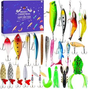 lot 8026 image: Fishing Lure Advent Calendar 2025 24 Days of Fishing Bait Christmas Advent Calendar 2025 Fishing Gift for Fishermen Adult Teen Boys Mystery Tackle Box Surprise Countdown