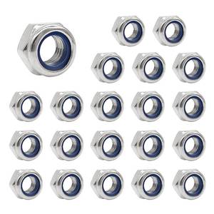 lot 8035 image: Quacc 20pcs M6 Nyloc Steel Nuts, Nylon Locknuts for Fastener, Nylon Inserted Hex Lock Nut, Silver 304 Stainless Steel Self Locking Nuts for Bolts