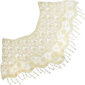 lot 8040 image: Expo International Scallops and Flower Vine Lace Collar 14 x 25 Applique, Ivory