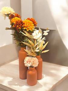 lot 8055 image: Modern Ceramic Vase Set of 3,Nordic Minimalist Book Style Shelf Decor, Boho Aesthetic Vases for Trendy Home Living Room Entryway Coffee Table Decorative (Marrakesh)