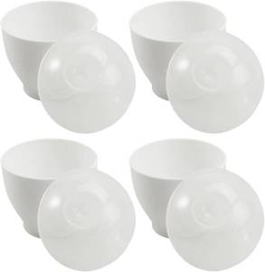 lot 8065 image: Hemoton Microwave Egg Poacher Cups 4-Pack with Lids 3.74 X 2.55 Inch Steamed Egg Cooker for Quick Nutritious Breakfast Kitchen Accessory