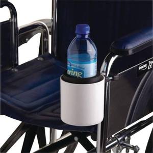 lot 8080 image: Sammons Preston Wheelchair Beverage Holder, 2-12-3 in Diameter, Black, Easily Adjustable Top Ring for Container Size Variation, CupDrink Holder for Wheelchair, Standard Arm, Attaches with Snap