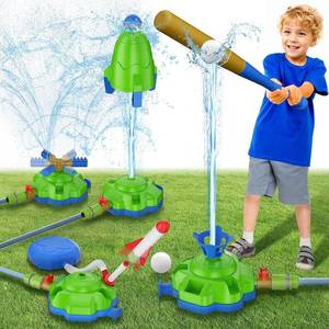 lot 8101 image: 4-in-1 Water Sprinkler for Kids, Water Outdoor Baseball Rocket Launcher Toy with Water Sprinkler Baseball Toy, Outdoor Sprinkler for Summer Backyard Lawn Pool Party for Kids Ages 3-8 (Green)