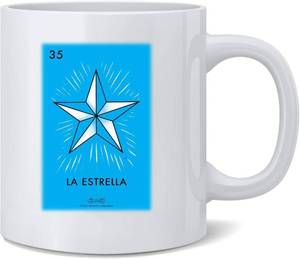 lot 8111 image: Poster Foundry La Estrella Star Loteria Card Mexican Bingo Coffee Mug 12oz