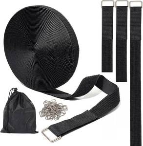 lot 8133 image: Hook and Loop securing Straps with 25 Metal Buckles,Free Cut Length, Adjustable Storage Organizer (1in x16ft)