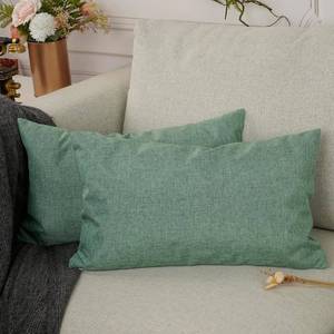 lot 8136 image: YOUR SMILE Pack of 2 Canves Faux Linen Throw Pillow Covers 12x20inch Lumbar Rustic Farmhouse Decorative Burlap Pillowcases Cushion Covers for Couch Bed Sofa Living Room Sage Green (3)
