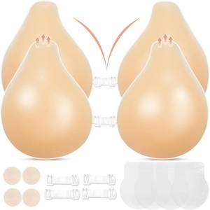 lot 8147 image: Sticky Bra Push Up 2 Pairs, Nipple Covers for Women Silicone Adhesive Bra Pasties