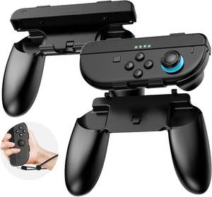 lot 8189 image: CloudValley 2-in-1 Grip Kit for Nintendo Switch 2 Joy-Cons Holder  Wrist Strap - Wear-Resistant Ergonomic Controller Holder, Enhanced Comfort (1 Pair, Black)