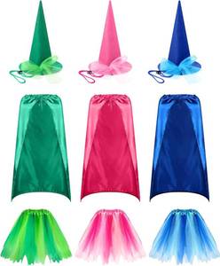 lot 8193 image: Cuffbow 9 Pcs Halloween Witch Costume Accessories Set for Women Witch Hat Tutu Skirt Cape for Adult Cosplay Party, One Size