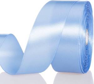 lot 8276 image: 1 12 Inch Sky Blue Solid Satin Ribbon, 50 Yards Craft Fabric Ribbon for Gift Wrapping Floral Bouquets Wedding Party Decoration