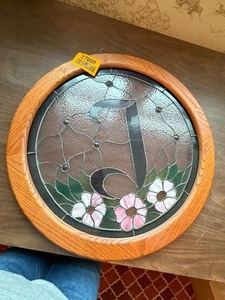 lot 27009 image: Framed Stained Glass Wall Decor