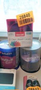 lot 26840 image: Lot of Verbatim DVDR DVDs and Maxwell 2 Disc Jewel Cases