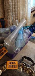 lot 26895 image: Set of Many Glass and Stained Glass Flower Vases