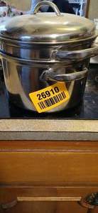 lot 26910 image: Stainless Multi-cooker or Stockpot with SteamerStrainer Insert