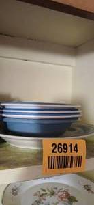 lot 26914 image: Set of Hand-Painted Gibson Dining Plates and Bowls