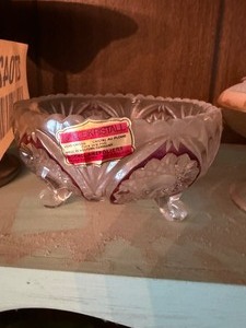 lot 27042 image: Vintage Genuine Lead Crystal Candy Dish