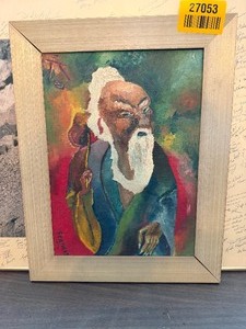 lot 27053 image: Vintage Oil Painting of a Bearded Man