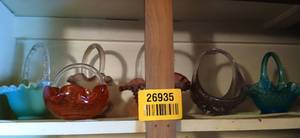 lot 26935 image: Lot of Hand-made Glass Baskets