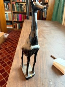 lot 27059 image: Vintage Hand-carved Giraffe Sculpture