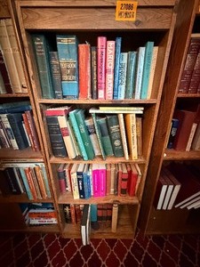 lot 27086 image: Bookshelf with a Variety of Books, Including History Books and Many Medical Textbooks