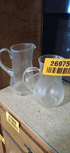 lot 26975 image: Set of 2 Glass Drink Pitchers