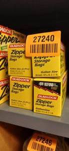 lot 27240 image: Gladlock Zipper Storage Bags, Gallon Size