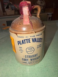 lot 27181 image: Vintage Platte Valley Straight Corn Whiskey Bottle